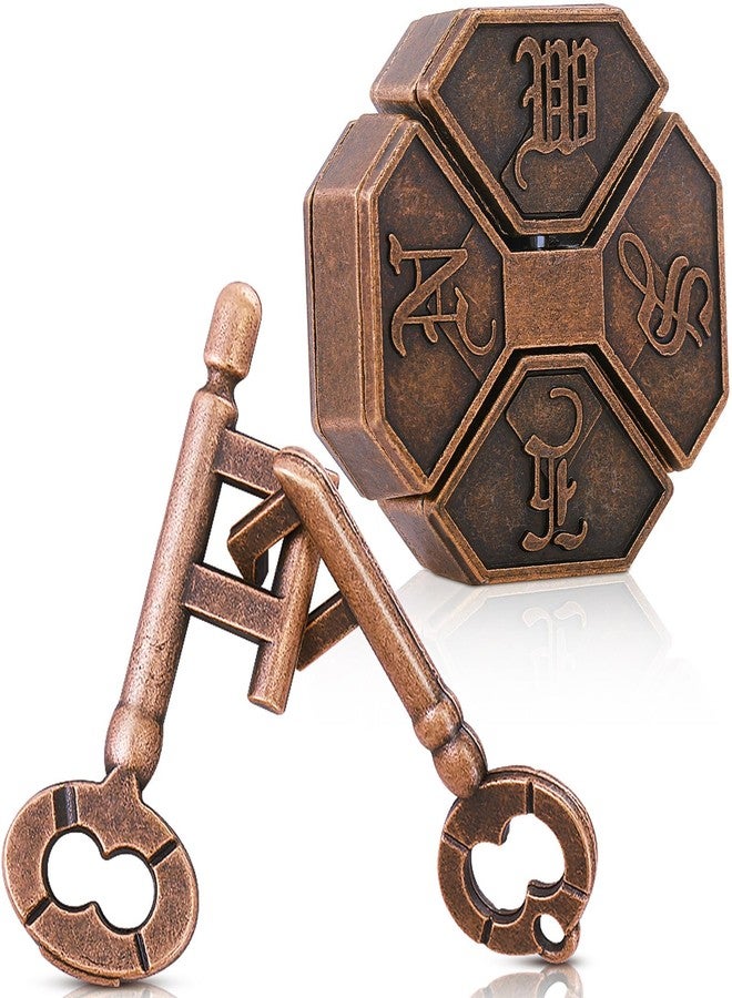 SQUISHCO 2Pcs Metal Puzzles for Teens and Up, 3D Puzzles Brain Teaser Set, IQ Logic Mind Game, Family & School Events, Fun Indoor Outdoor Activity for Teens - Image 1